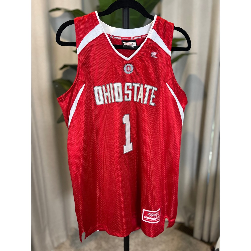 Colosseum Ohio State Buckeyes Youth XL 20 Basketball Jersey Red White Number 1